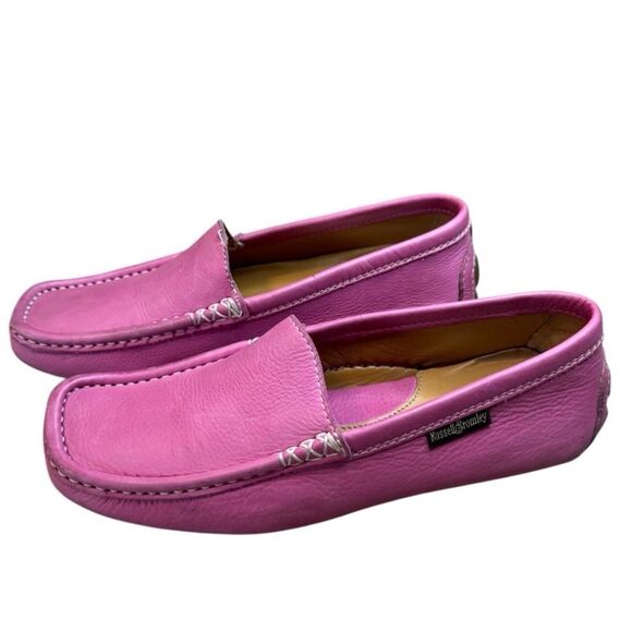 Russell & Bromley Pink Leather Loafers - Picture 2 of 12
